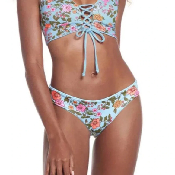 Maaji Reversible Floral Sky Blue Sublime Classic Bikini Bottom Size XS NWT - Picture 1 of 13